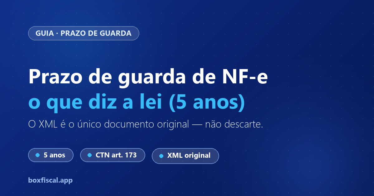 Prazo de guarda de NF-e: o que diz a lei sobre os 5 anos