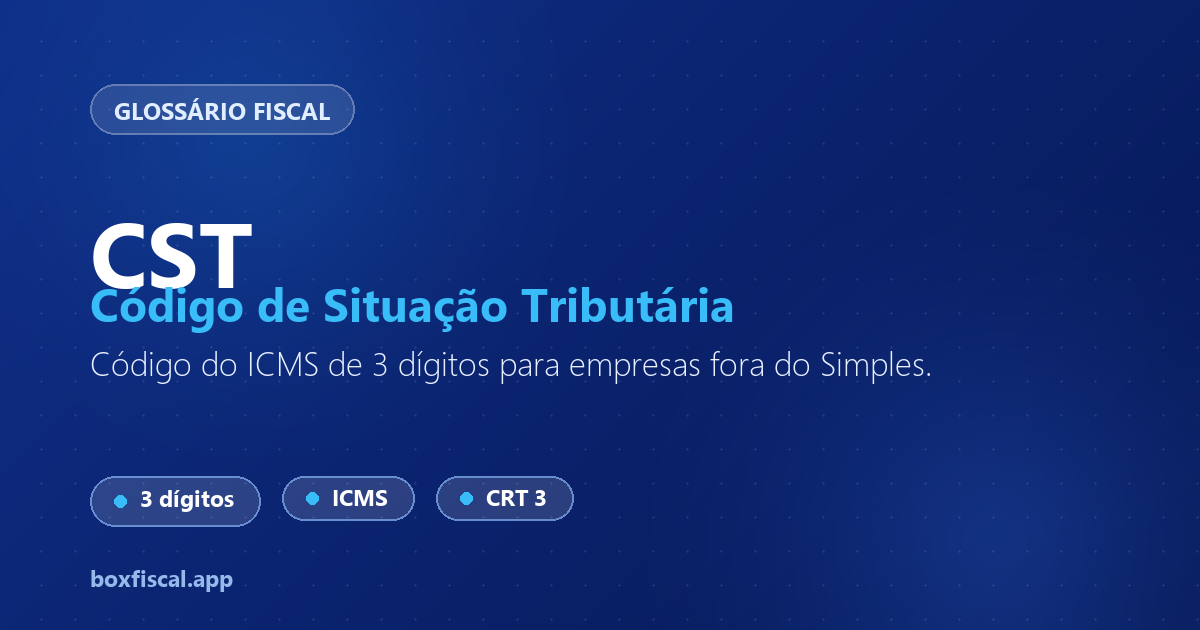 CST — Código de Situação Tributária do ICMS
