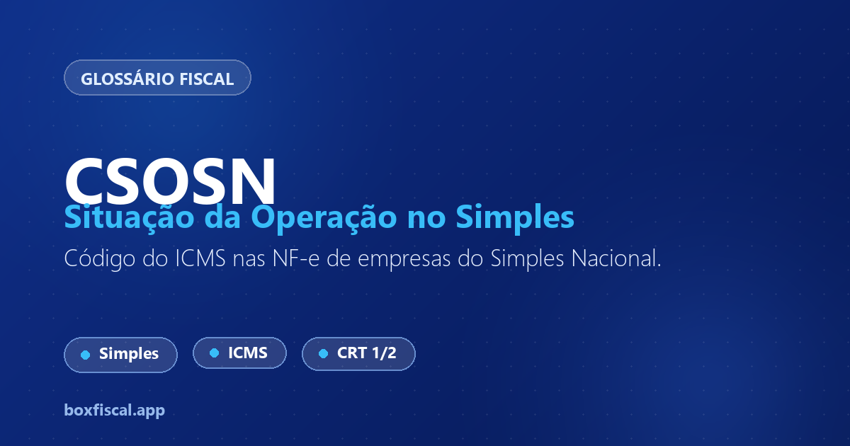 CSOSN — Código de Situação da Operação no Simples Nacional