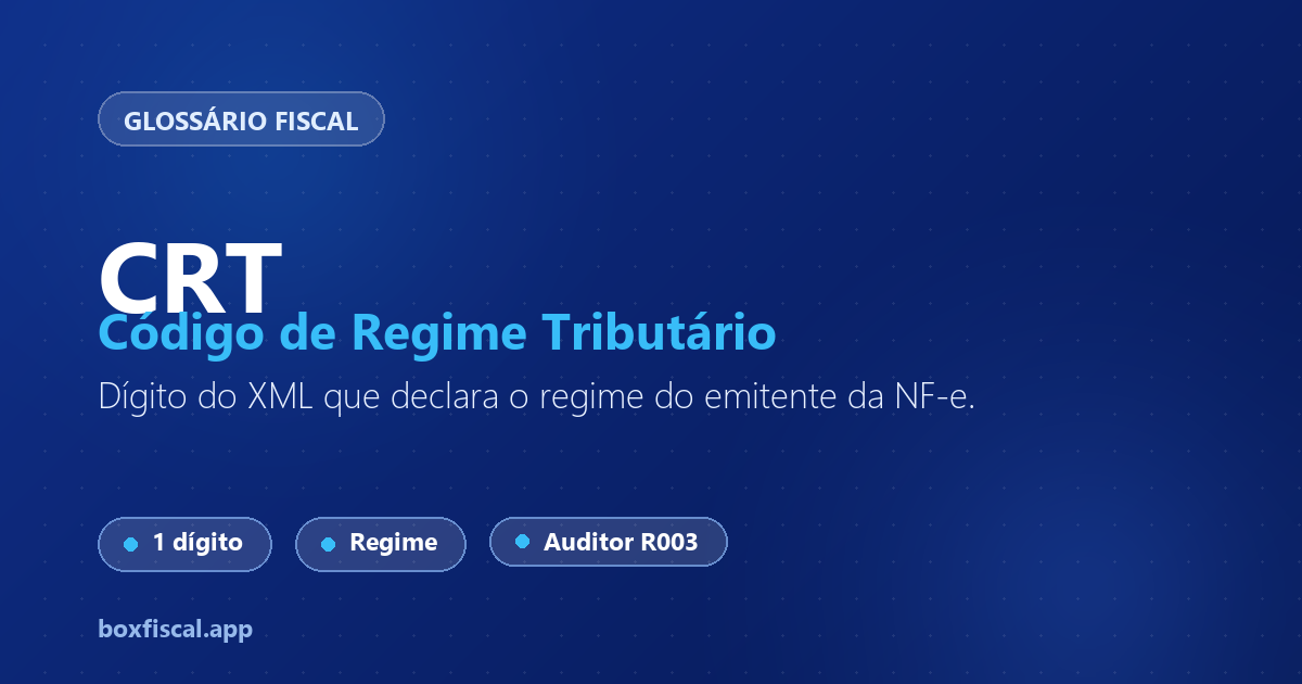 CRT — Código de Regime Tributário
