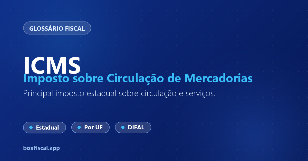 ICMS — Imposto sobre Circulação de Mercadorias e Serviços