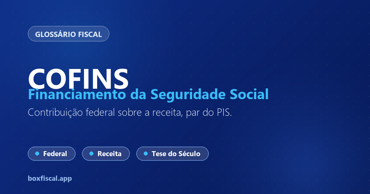 COFINS — Contribuição para o Financiamento da Seguridade Social