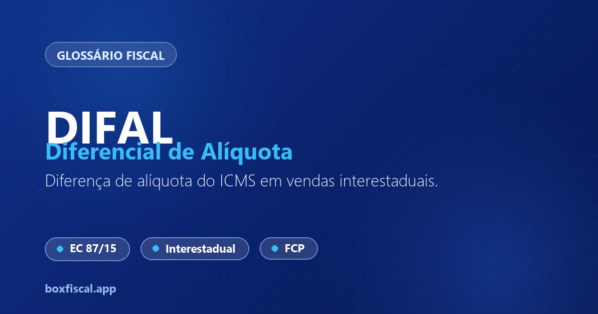 DIFAL — Diferencial de Alíquota do ICMS
