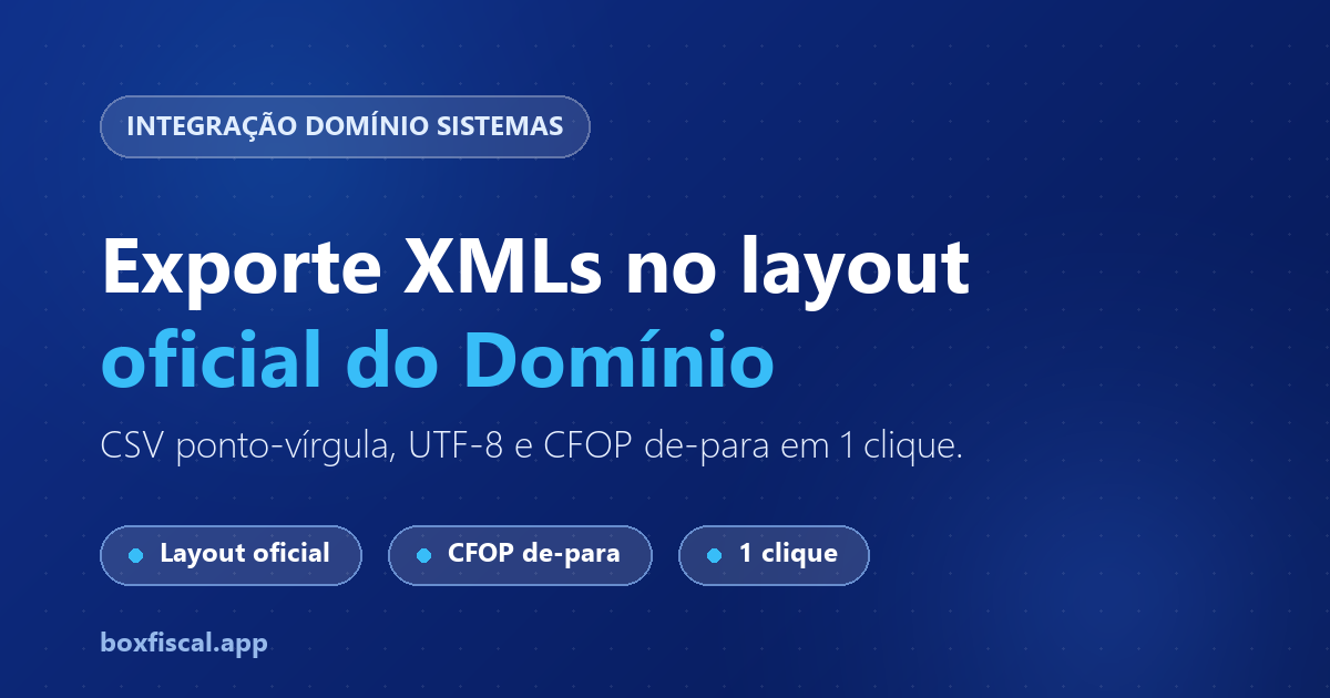 Integração BoxFiscal e Domínio Sistemas: exportar XMLs no layout oficial em 1 clique